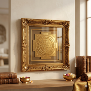 Shree Yantra Golden Vastu Wall Frame for Wealth & Harmony