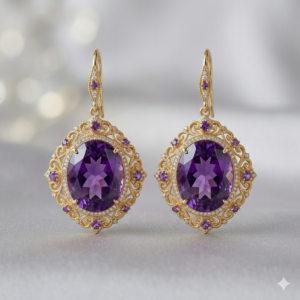 Natural Amethyst Earrings