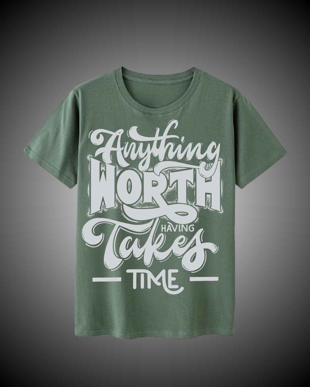 Embroidered Oversized T-Shirt – Sage Green