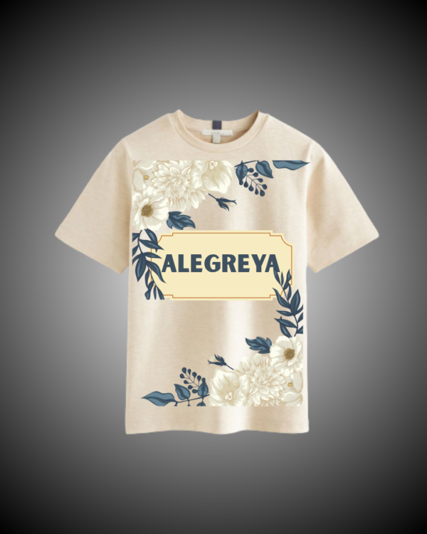 Oversized Printed Slogan T-Shirt – Cream