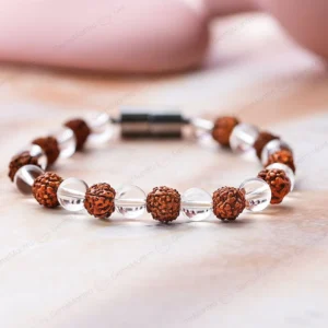 Original Rudraksha Crystal Magnetic Bracelet with Certificate
