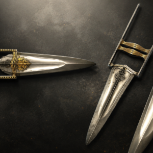 Royal Double Katar – Gold Engraved Pair